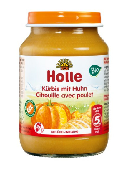 DYNIA Z KURCZAKIEM BEZ DODATKU CUKRÓW BEZGLUTENOWE OD 5 MIESIĄCA BIO 190 g (SŁOIK) - HOLLE