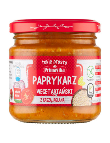 PAPRYKARZ WEGAŃSKI Z KASZĄ JAGLANĄ BEZGLUTENOWY 160 g - PRIMAVIKA