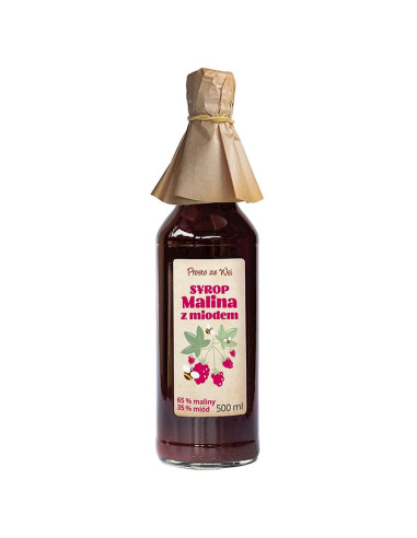 SYROP MALINA Z MIODEM 500 ml - PROSTO ZE WSI