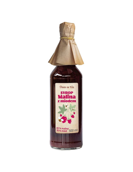 SYROP MALINA Z MIODEM 500 ml - PROSTO ZE WSI