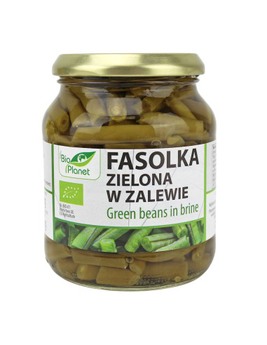 FASOLKA ZIELONA W ZALEWIE BIO 340 g (185 g) (SŁOIK) - BIO PLANET