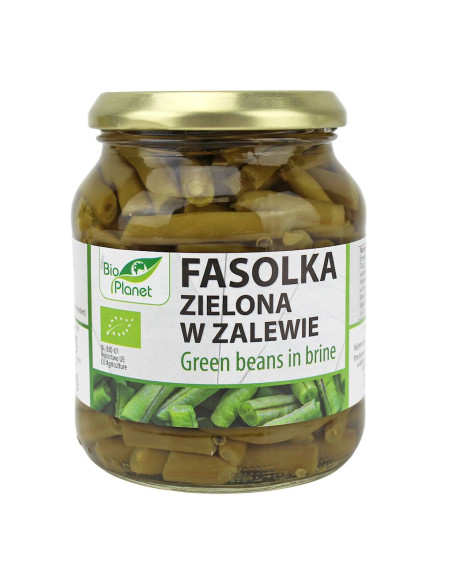 FASOLKA ZIELONA W ZALEWIE BIO 340 g (185 g) (SŁOIK) - BIO PLANET