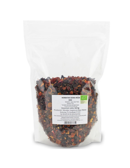 HERBATKA DZIKA RÓŻA Z HIBISKUSEM BIO 500 g - HORECA (DARY NATURY)