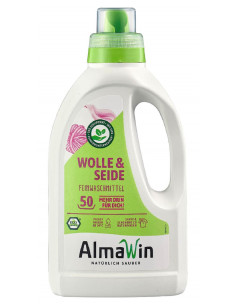 PŁYN DO PRANIA WEŁNIANYCH I JEDWABNYCH UBRAŃ (KONCENTRAT) ECO 750 ml (50 PRAŃ) - ALMAWIN