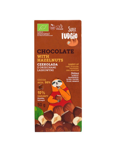 CZEKOLADA Z ORZECHAMI LASKOWYMI BEZGLUTENOWA BIO 50 g - ME GUSTO (SUPER FUDGIO)