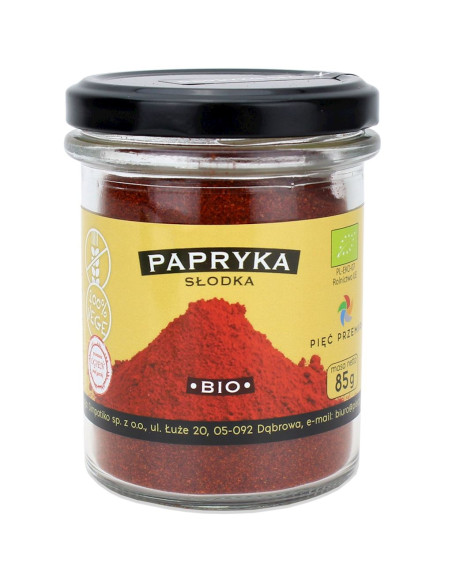 PAPRYKA SŁODKA MIELONA BEZGLUTENOWA BIO 85 g - PIĘĆ PRZEMIAN
