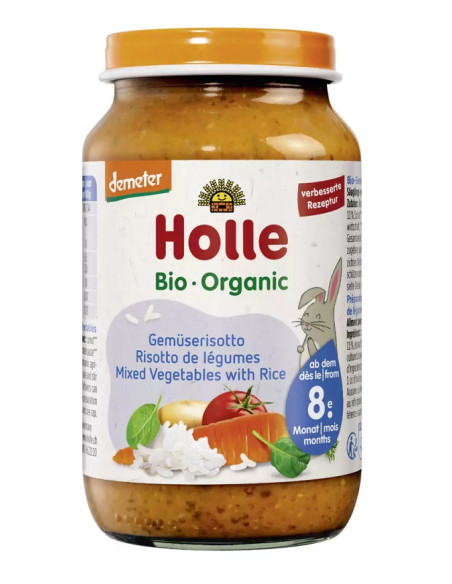 WARZYWA Z RYŻEM BEZ DODATKU CUKRÓW OD 8 MIESIĄCA DEMETER BIO 220 g (SŁOIK) - HOLLE
