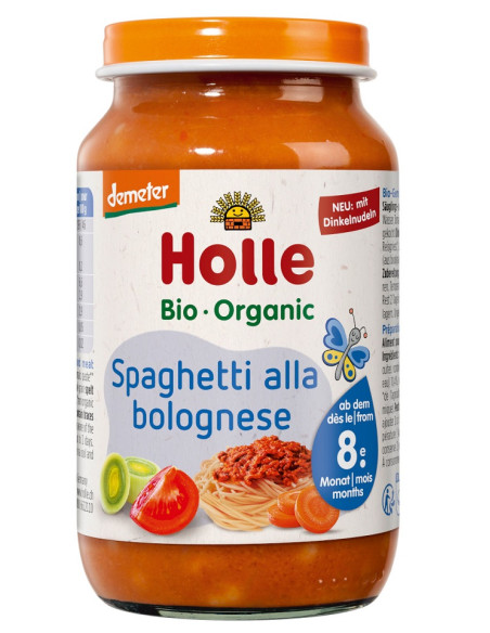 SPAGHETTI BOLOGNESE BEZ DODATKU CUKRÓW OD 8 MIESIĄCA DEMETER BIO 220 g (SŁOIK) - HOLLE