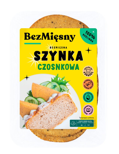 SZYNKA CZOSNKOWA ROŚLINNA PLASTRY 120 g - BEZMIĘSNY