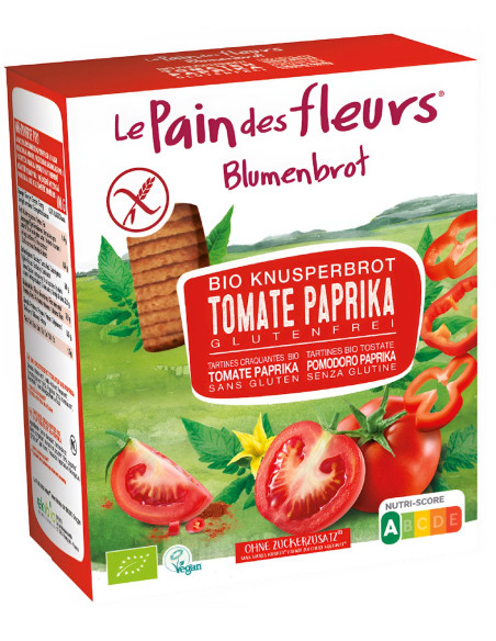 PIECZYWO CHRUPKIE POMIDOROWO - PAPRYKOWE BEZGLUTENOWE BIO 150 g - LE PAIN DES FLEURS