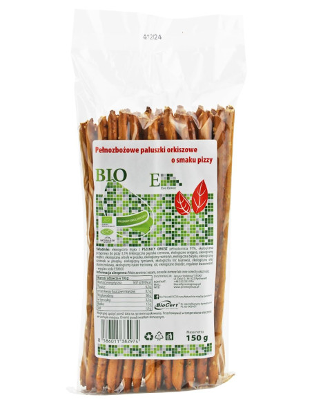 PALUSZKI ORKISZOWE PEŁNOZIARNISTE O SMAKU PIZZY BIO 150 g - ENVOY