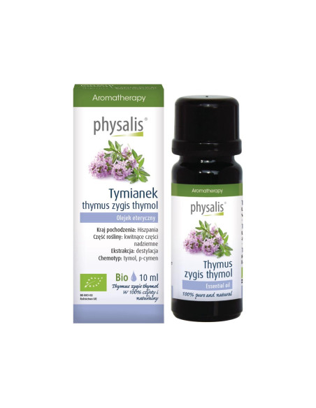 OLEJEK ETERYCZNY TYMIANEK THYMUS ZYGIS THYMOL BIO 10 ml - PHYSALIS