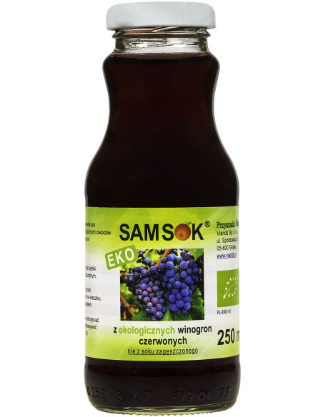 SOK Z CZERWONYCH WINOGRON NFC BIO 250 ml - VIANDS (SAM SOK)