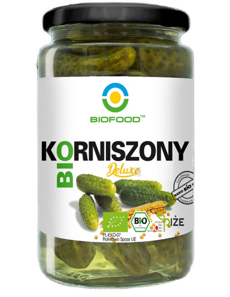 OGÓRKI KORNISZONY DELUXE BEZGLUTENOWE BIO 700 g (400 g) - BIOFOOD