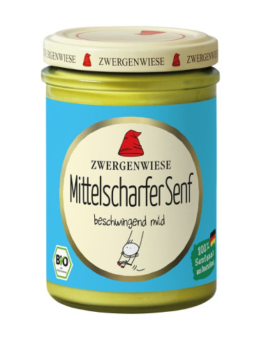 MUSZTARDA ŚREDNIO OSTRA BEZGLUTENOWA BIO 160 ml - ZWERGENWIESE