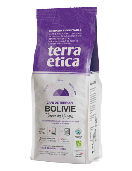 KAWA MIELONA ARABICA 100 % BOLIWIA FAIR TRADE BIO 250 g - TERRA ETICA