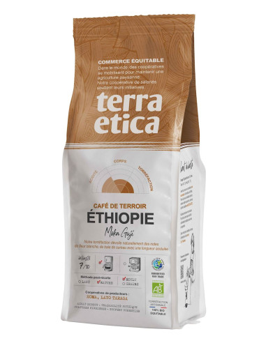 KAWA MIELONA ARABICA 100 % MOKA GUJI ETIOPIA FAIR TRADE BIO 250 g - TERRA ETICA