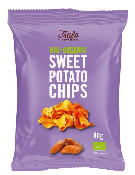 CHIPSY Z BATATÓW SMAŻONE NA OLEJU SŁONECZNIKOWYM BIO 80 g - TRAFO