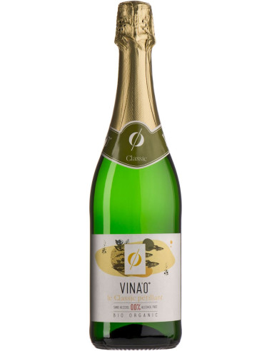 WINO BEZALKOHOLOWE LE CLASSIC PETILLANT BIAŁE PÓŁWYTRAWNE MUSUJĄCE BIO 750 ml - VINA0