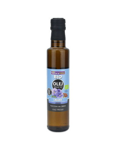 OLEJ LNIANY TŁOCZONY NA ZIMNO BIO 250 ml - NATURAVENA