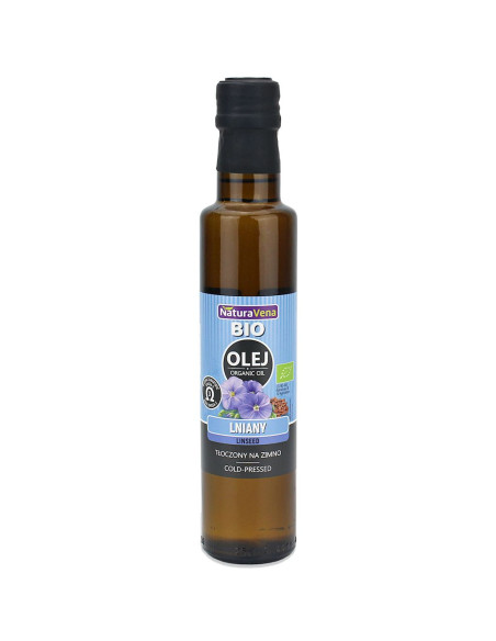 OLEJ LNIANY TŁOCZONY NA ZIMNO BIO 250 ml - NATURAVENA