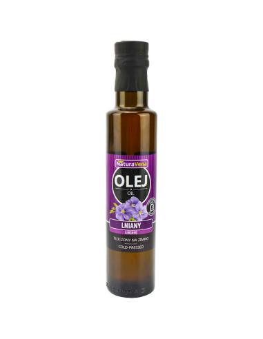 OLEJ LNIANY TŁOCZONY NA ZIMNO 250 ml - NATURAVENA