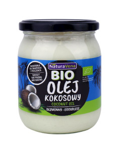 OLEJ KOKOSOWY BEZWONNY BIO 465 ml - NATURAVENA