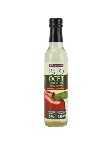 OCET JABŁKOWY 5 % NIEFILTROWANY  BIO 250 ml - NATURAVENA