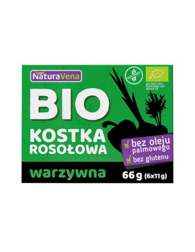 BULION - KOSTKI WARZYWNE BEZGLUTENOWE BIO (6 x 11 g) 66 g - NATURAVENA