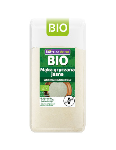 MĄKA GRYCZANA JASNA BEZGLUTENOWA BIO 500 g - NATURAVENA