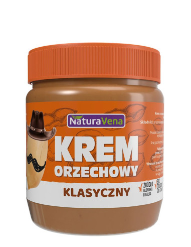 KREM ORZECHOWY KLASYCZNY 100 % BEZ DODATKU SOLI I CUKRÓW 340 g - NATURAVENA