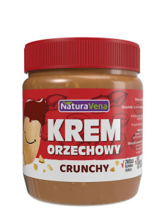 KREM ORZECHOWY CRUNCHY 100 % BEZ DODATKU SOLI I CUKRÓW 340 g  - NATURAVENA