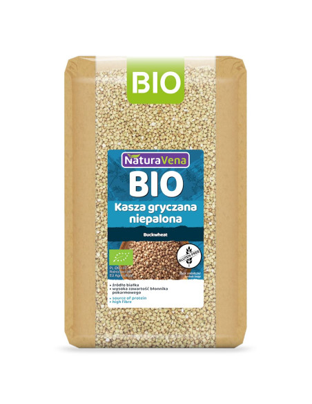 KASZA GRYCZANA NIEPALONA BEZGLUTENOWA BIO 1 kg - NATURAVENA