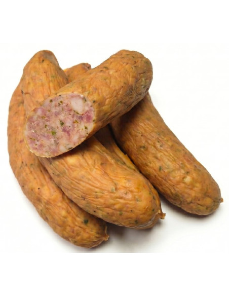 KIEŁBASA GRILLOWA Z MAJERANKIEM BIO 450 g - WASĄG (Z PÓŁKI - PRODUKT SEZONOWY)