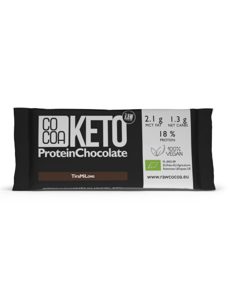 CZEKOLADA PROTEINOWA O SMAKU TIRAMISU KETO BIO 40 g - COCOA