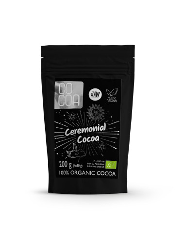 KAKAO CEREMONIALNE - TABLICZKI GORZKIE 100 % KAKAO BIO (4 x 50 g) 200 g - COCOA