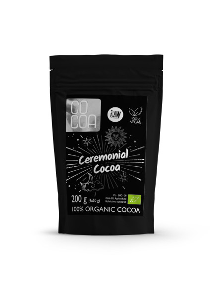 KAKAO CEREMONIALNE - TABLICZKI GORZKIE 100 % KAKAO BIO (4 x 50 g) 200 g - COCOA