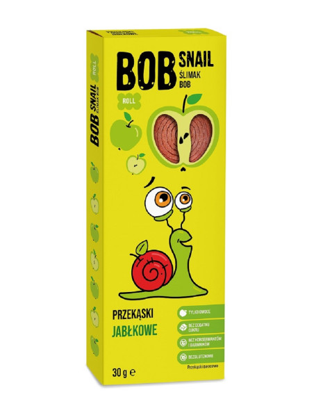 PRZEKĄSKA ROLL JABŁKOWA BEZ DODATKU CUKRÓW BEZGLUTENOWA 30 g - BOB SNAIL