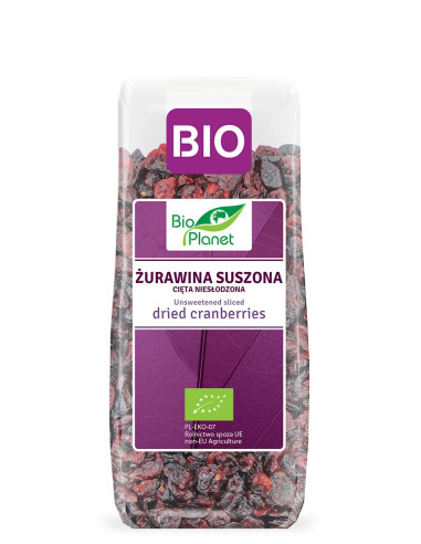 ŻURAWINA SUSZONA CIĘTA NIESŁODZONA BIO 100 g - BIO PLANET