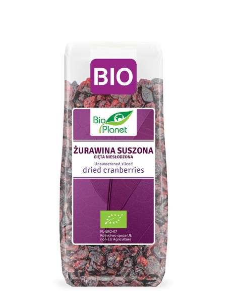 ŻURAWINA SUSZONA CIĘTA NIESŁODZONA BIO 100 g - BIO PLANET