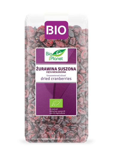 ŻURAWINA SUSZONA CIĘTA NIESŁODZONA BIO 400 g - BIO PLANET
