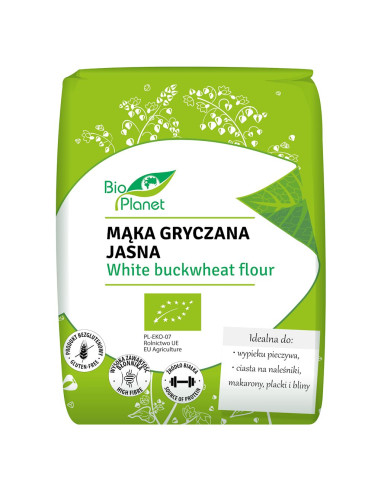 MĄKA GRYCZANA JASNA BEZGLUTENOWA BIO 1 kg - BIO PLANET