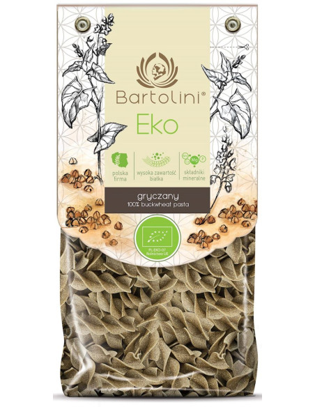MAKARON (GRYCZANY) DUŻE ŚWIDERKI BIO 250 g - BARTOLINI