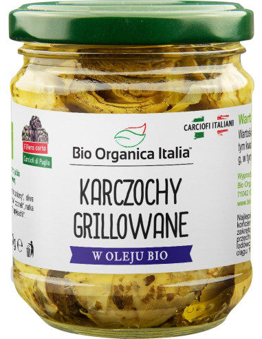 KARCZOCHY GRILLOWANE W OLEJU BIO 190 g (115 g) (SŁOIK) - BIO ORGANICA ITALIA