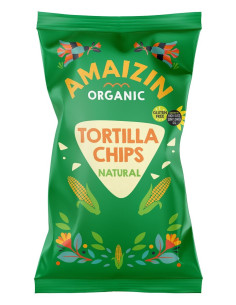 CHIPSY TORTILLA KUKURYDZIANE SOLONE BEZGLUTENOWE BIO 250 g - AMAIZIN