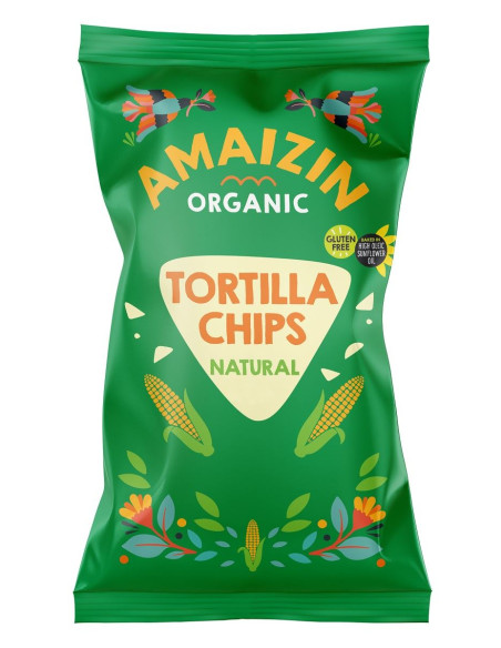 CHIPSY TORTILLA KUKURYDZIANE SOLONE BEZGLUTENOWE BIO 250 g - AMAIZIN