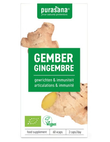 IMBIR BIO (250 mg) 60 KAPSUŁEK - PURASANA