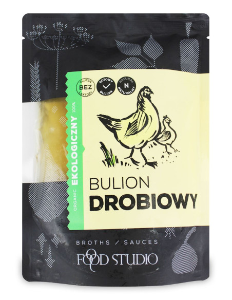 BULION DROBIOWY W PŁYNIE BEZGLUTENOWY BIO 350 ml - FOOD STUDIO