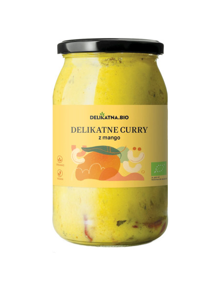 CURRY DELIKATNE Z MANGO I ORZECHAMI NERKOWCA BIO 900 ml - DELIKATNA