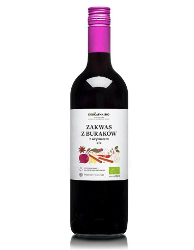 ZAKWAS Z BURAKÓW TRADYCYJNY Z OXYMELEM BIO 750 ml - DELIKATNA